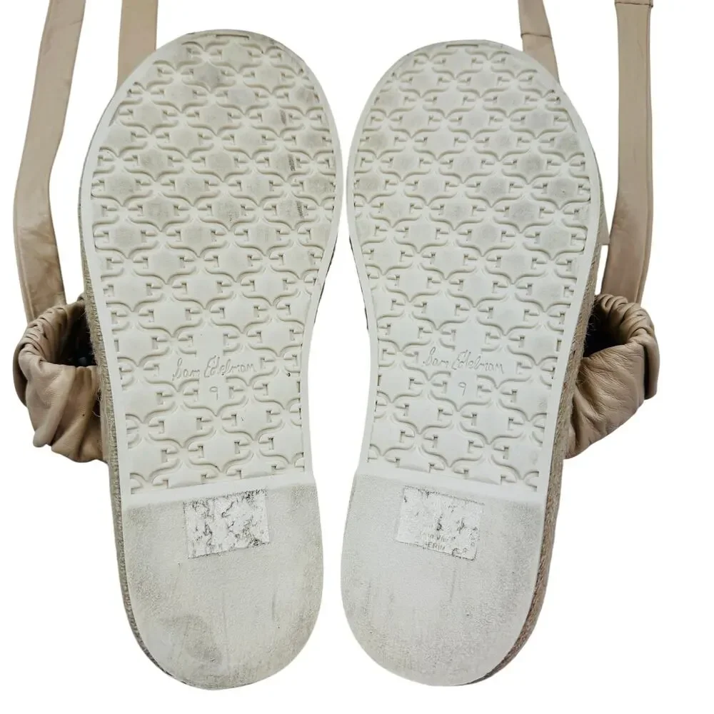Sam Edelman Kerin Leather Double Strap Platform Wrap Ankle Sandals Women's 9